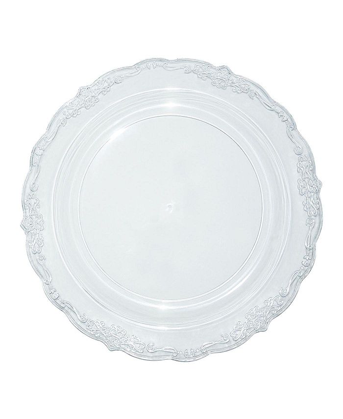 Smarty Had A Party 10" Clear Vintage Round Disposable Plastic Dinner