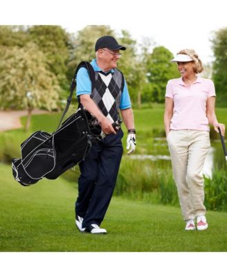 Клюшка для гольфа Costway Golf Stand Cart Bag Club с 6-полосным разделителем и органайзером для переноски