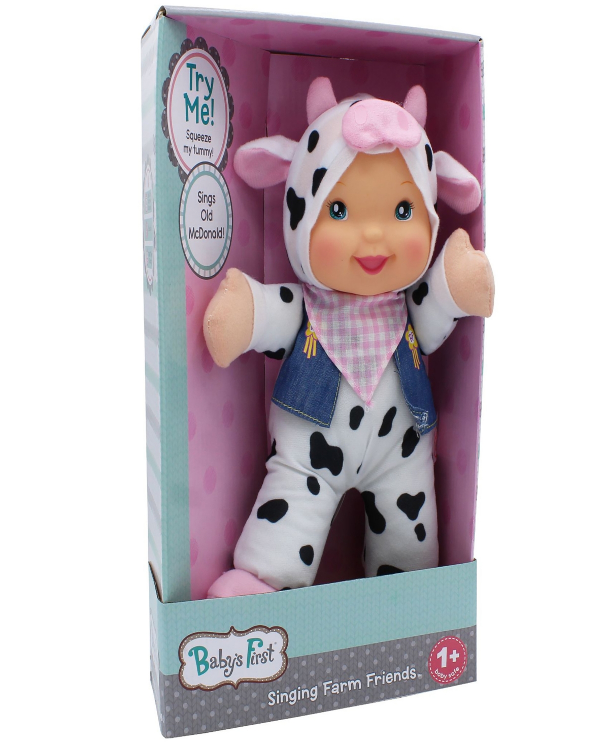 Baby's First By Nemcor Babies' Goldberger Doll Cow Singing Farm Animal Friends Cow In Multi