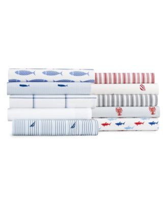 Coleridge Stripe Cotton Percale 4-Piece Sheet Set, Full