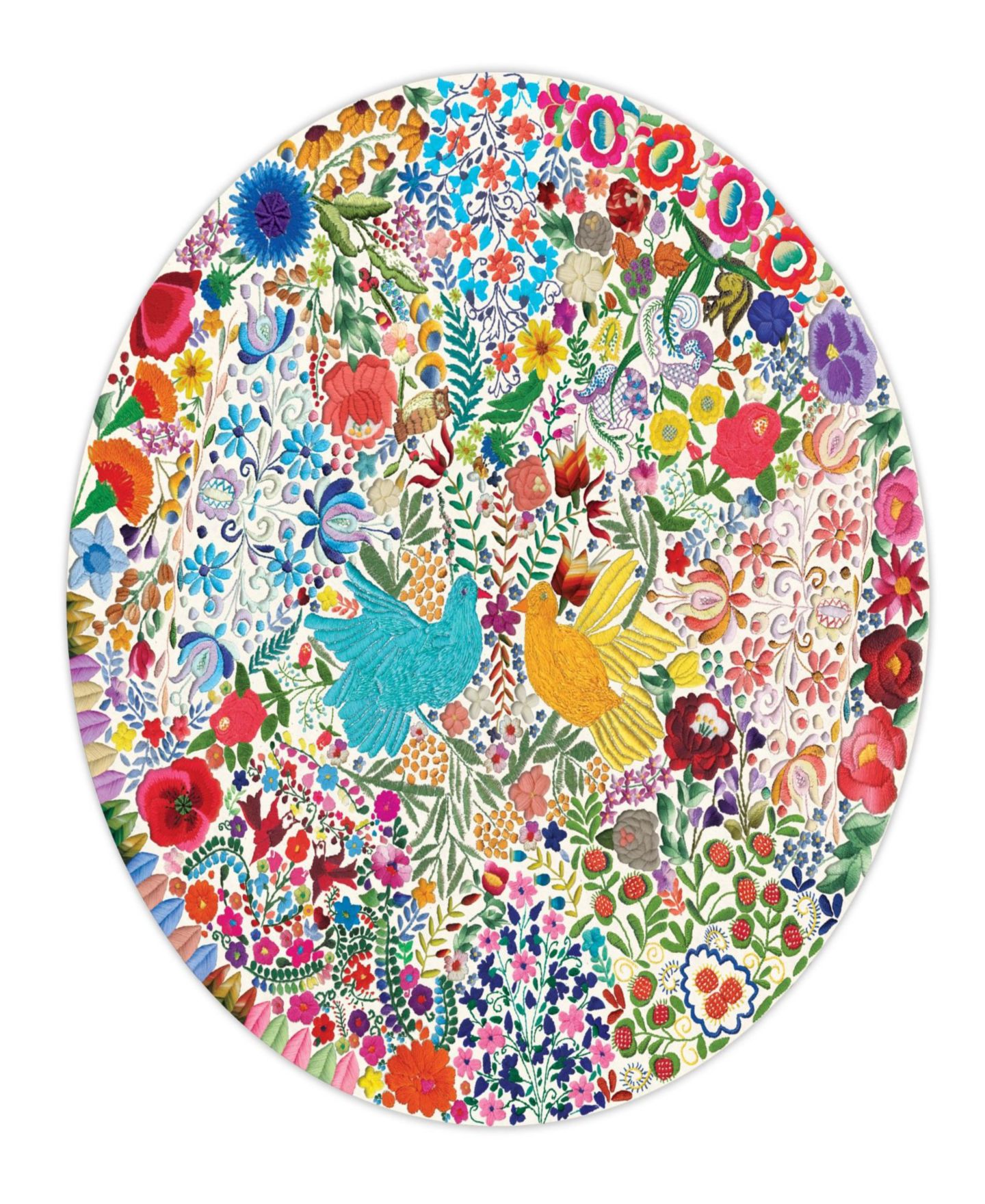 Детский пазл Eeboo Piece and Love Round Blue Bird Yellow Bird 500-Piece Jigsaw Puzzle, Ages 14+ — фото 5