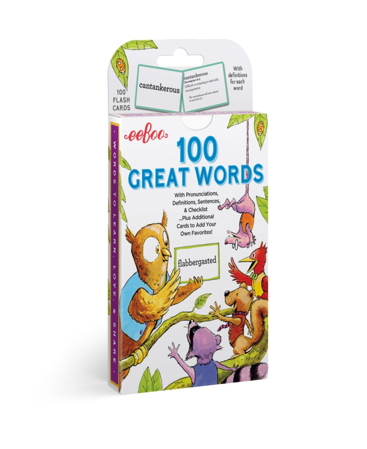 Eeboo Kids' 100 Great Words Vocabulary Educational Flash Cards In Multi