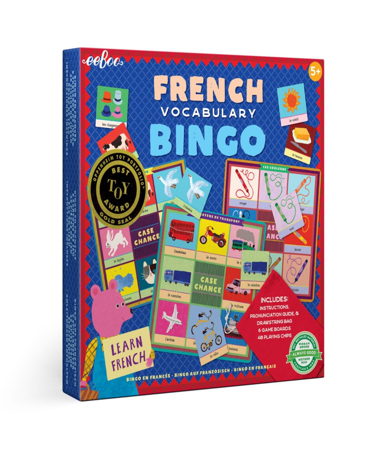 Eeboo Kids' French Bingo Vocabulary Game In Multi
