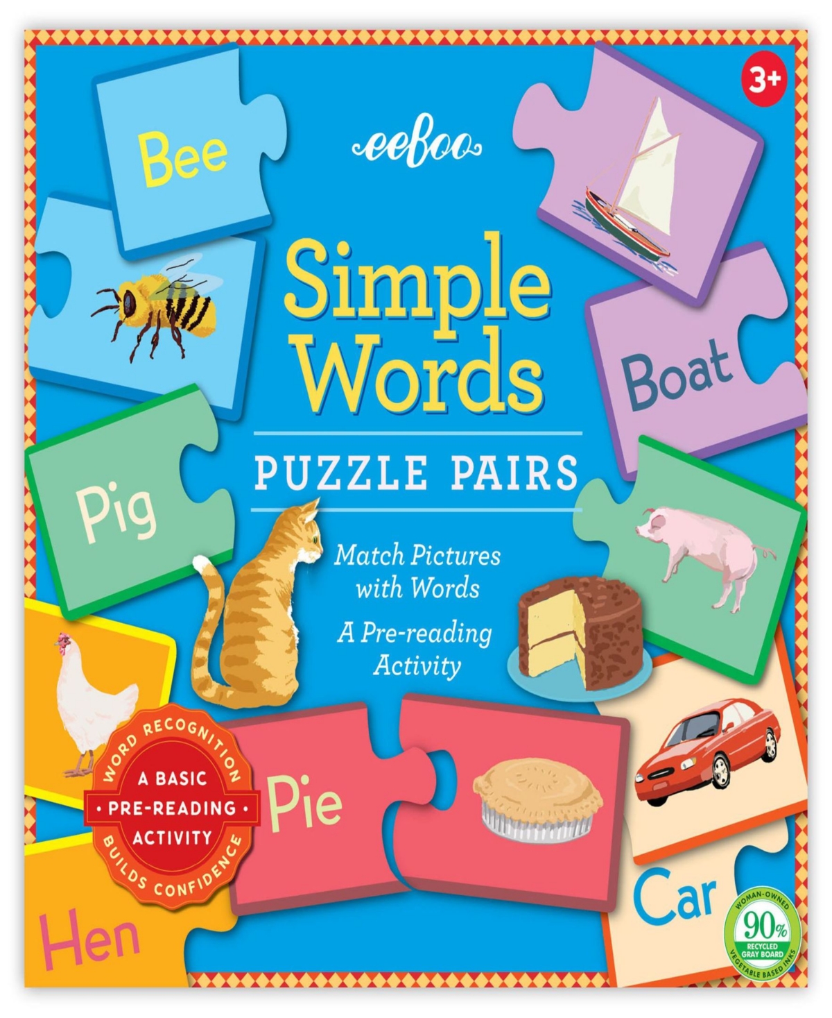Shop Eeboo Simple Word Puzzle Pairs 48 Piece Set In Multi