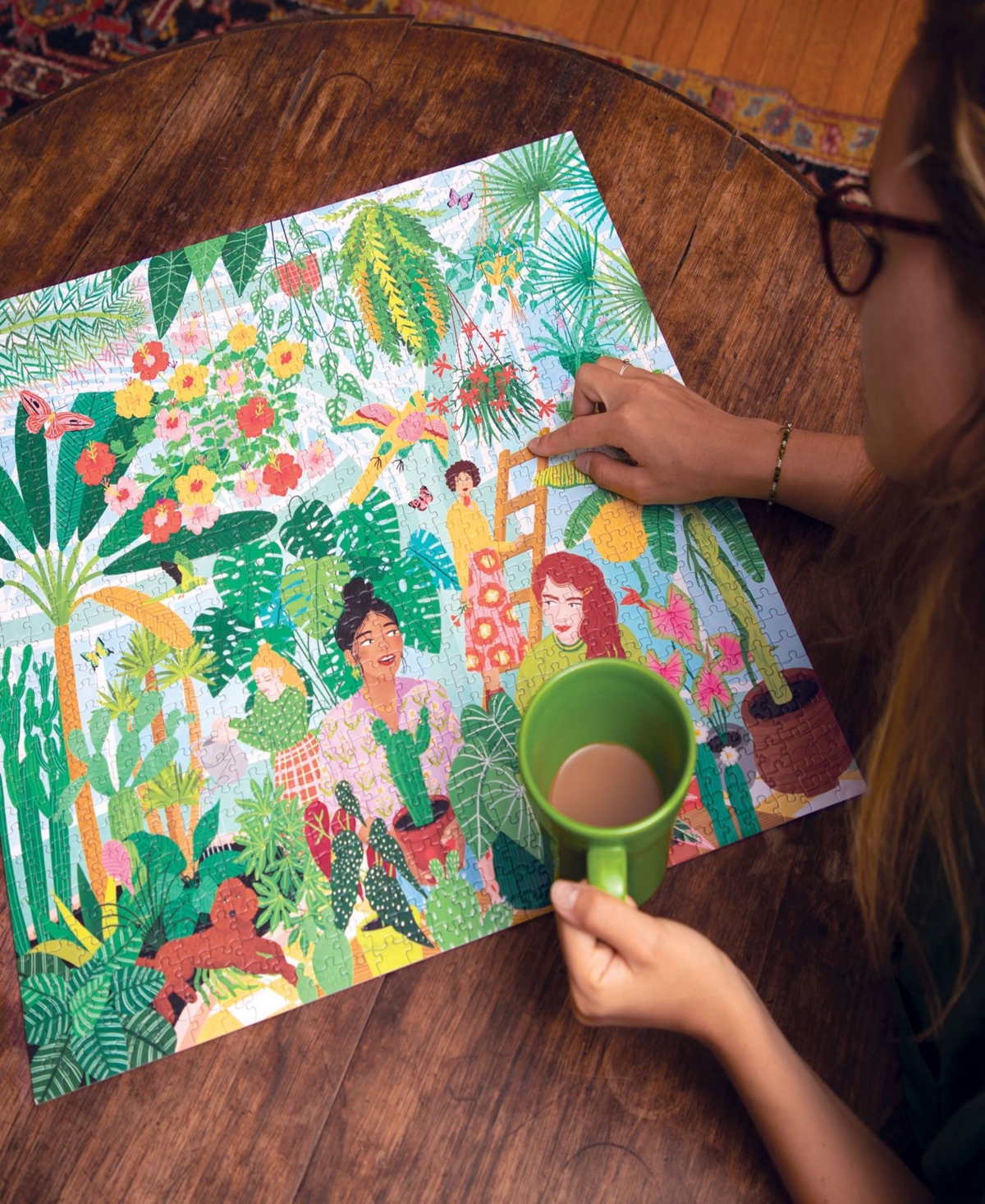 Eeboo Piece And Love Plant Ladies 1000 Piece Square Adult Jigsaw Puzzle Set In Multi