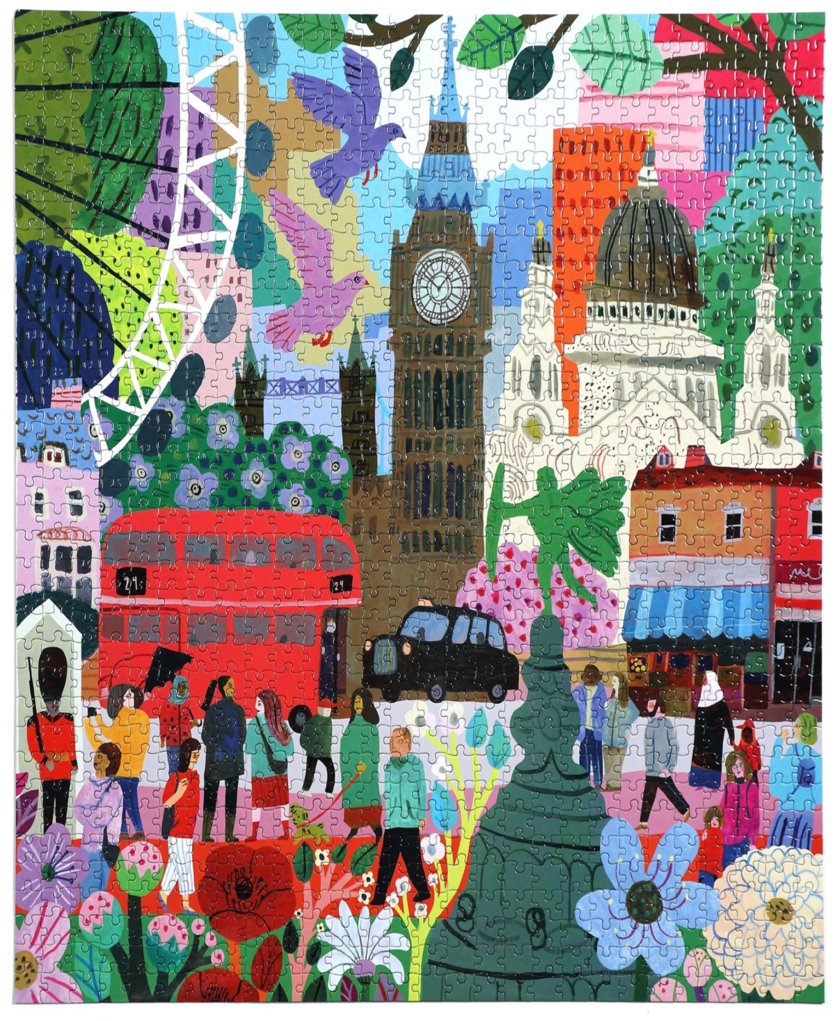 Shop Eeboo Piece Love London Life Square Adult Jigsaw Puzzle, 1000 Piece In Multi