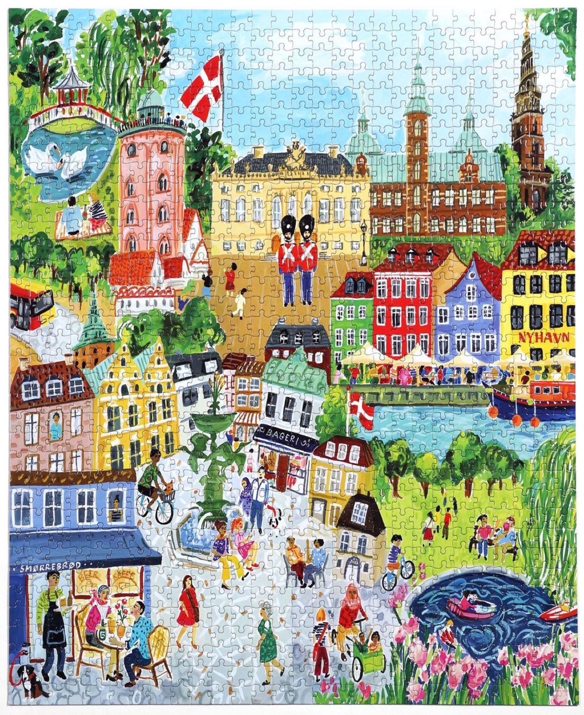 Shop Eeboo Piece And Love Copenhagen Square Adult Jigsaw Puzzle Set, 1000 Piece In Multi