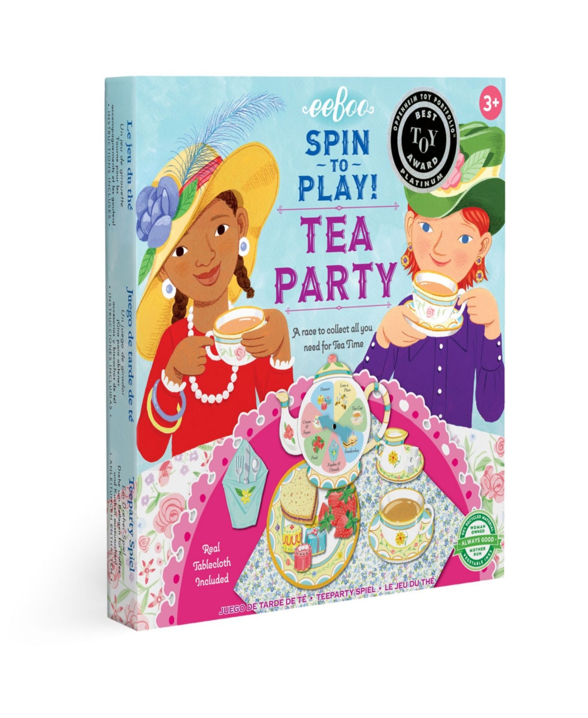Eeboo Kids' Tea Party Spinner Game In Multi