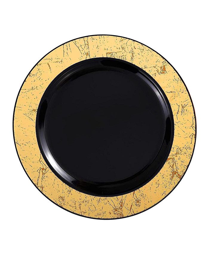 Smarty Had A Party 7.5" Black with Gold Marble Rim Disposable Plastic