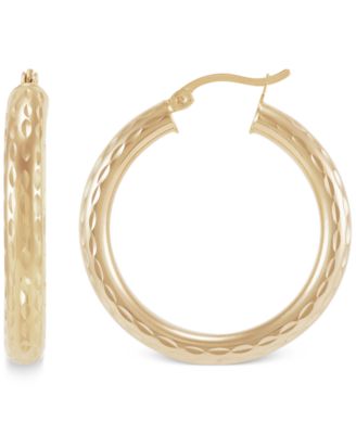 Giani Bernini Textured Tube Hoop Earring Collection Created For Macys In Gold Over Silver