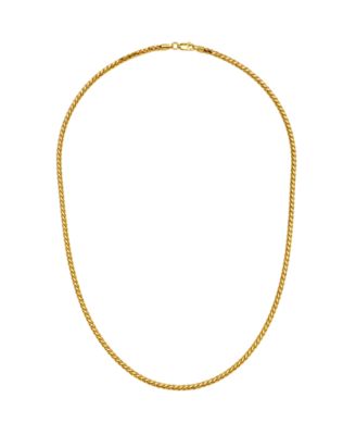 Square Wheat Link 20" Chain Necklace in 14k Gold