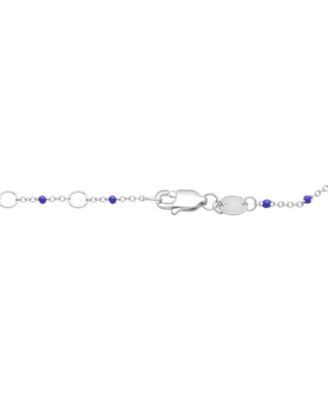 Amethyst (1/6 ct. t.w.) & Enamel Bead Link Bracelet in Sterling Silver