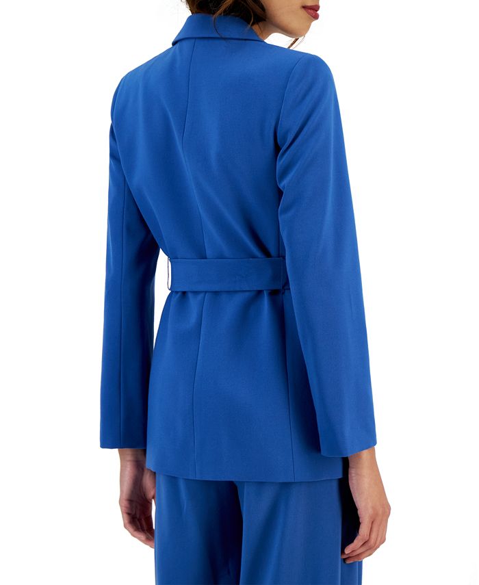 Tahari ASL Women's Roll-Sleeve Belted Two-Button Blazer & Reviews ...