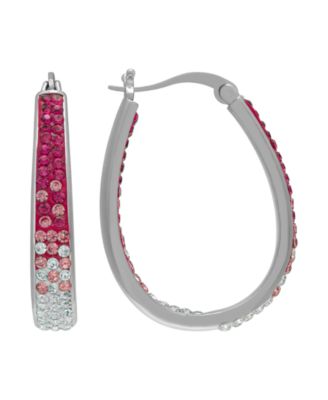 Women's Color Crystal Hoop Earrings