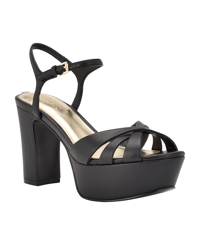 GUESS Women's Haylo Platform Strappy Open Toe Sandals - Macy's