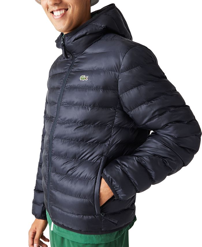 Lacoste Men's Blousons Hooded Lightweight Quilted Zip Jacket & Reviews