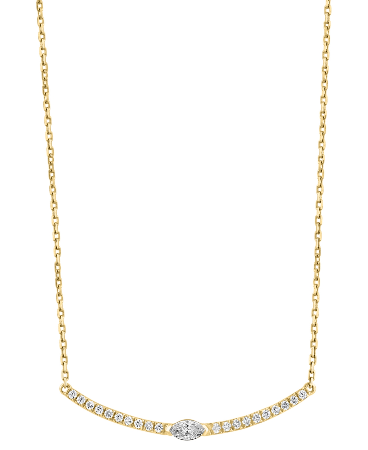 Effy Collection Effy Diamond Marquise & Round Collar Necklace (1/4 Ct. T.w.) In 14k Gold, 16-3/4" + 1-1/4" Extender
