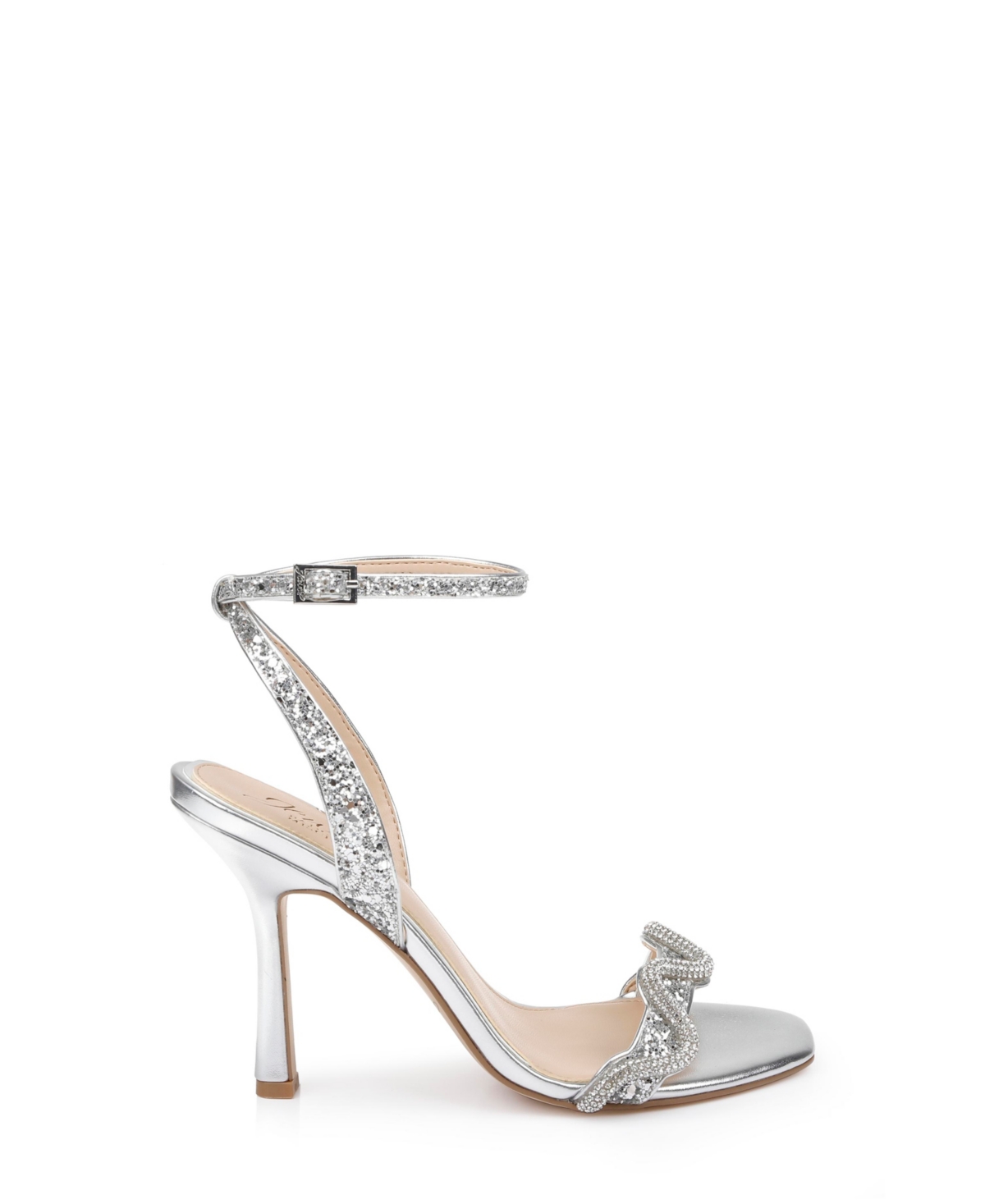 Jewel Badgley Mischka Women's Gemma Wavy Ornament Stiletto Evening Sandals