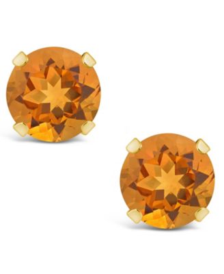 Gemstone Stud Earrings in 10k Yellow Gold