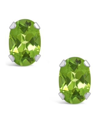 Gemstone Stud Earrings in 10k White Gold