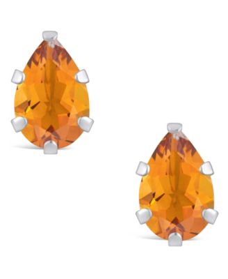 Gemstone Stud Earrings in 10k White Gold