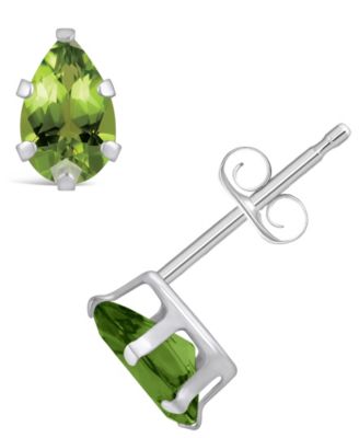 Gemstone Stud Earrings in 10k White Gold