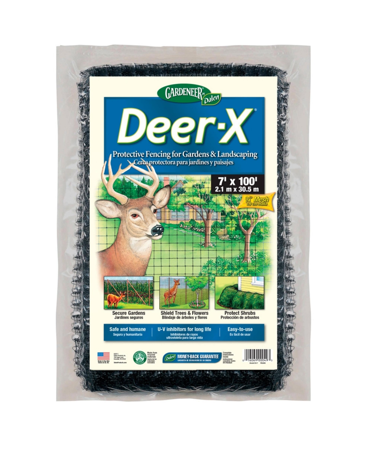 Gardeneer (7'x100') Deer-x Net 3/4 Mesh - Black