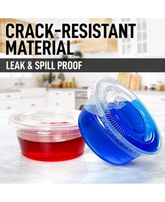 50 Pack Clear Jello Shot Cups with Lids - Disposable Condiment Cups