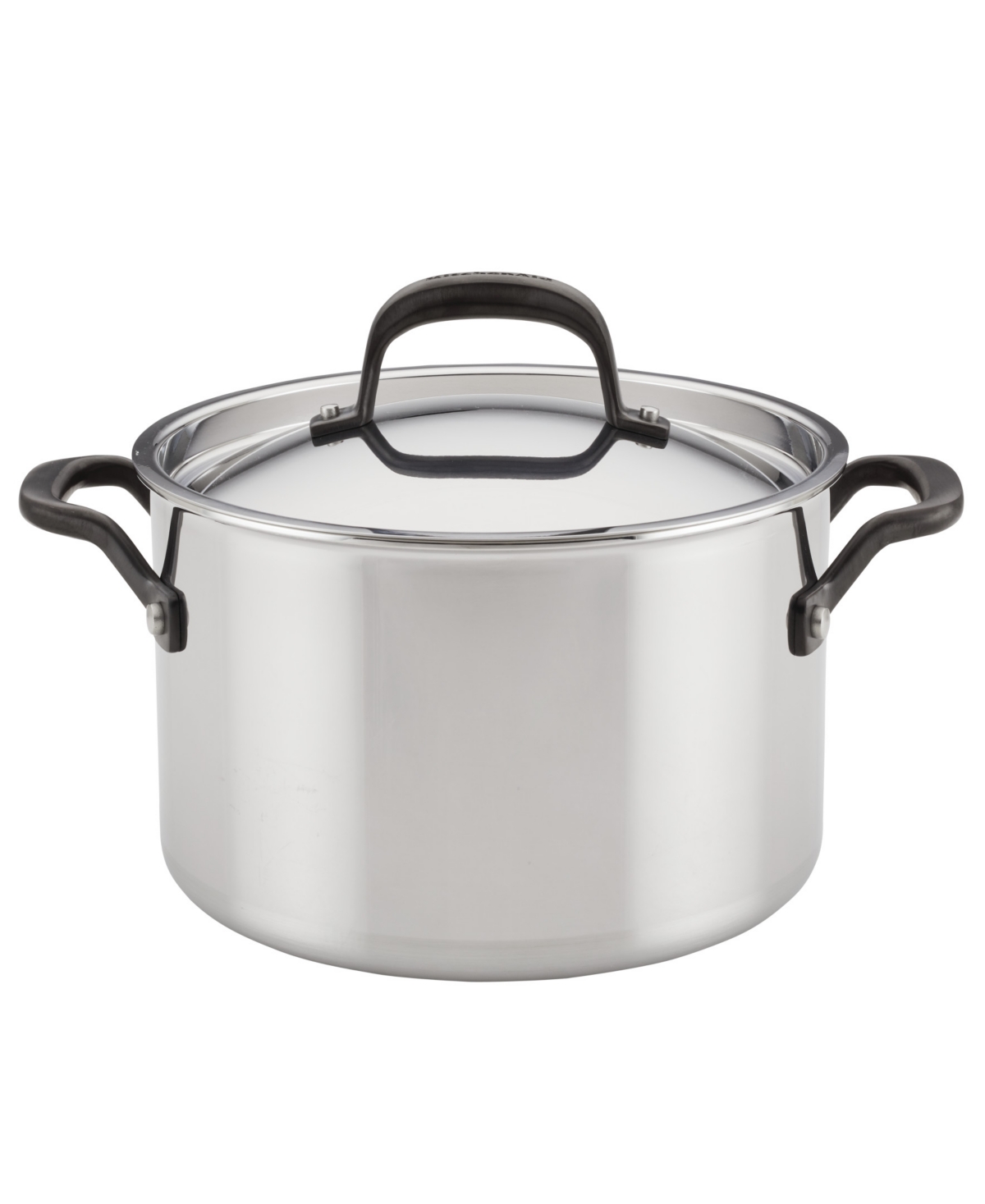 Kitchenaid 5-ply Clad Stainless Steel 6-quart Stockpot With Lid In Polished Stainless Steel