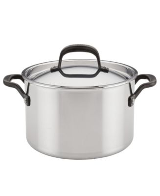 KitchenAid 5-Ply Clad Stainless Steel 6 Quart Induction Stockpot with Lid - Macy's