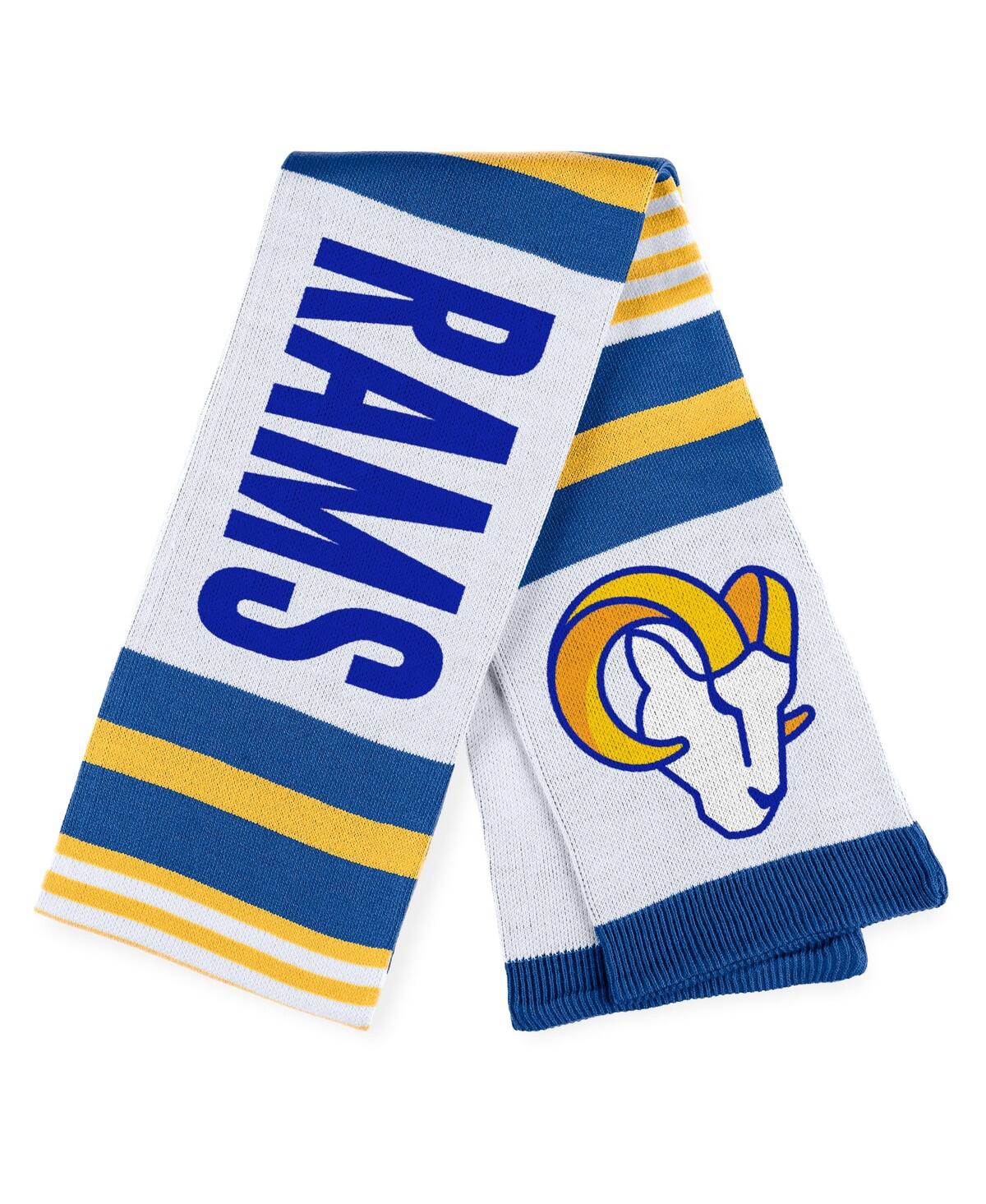 Wear By Erin Andrews Women's  Los Angeles Rams Jacquard Striped Scarf In White,blue