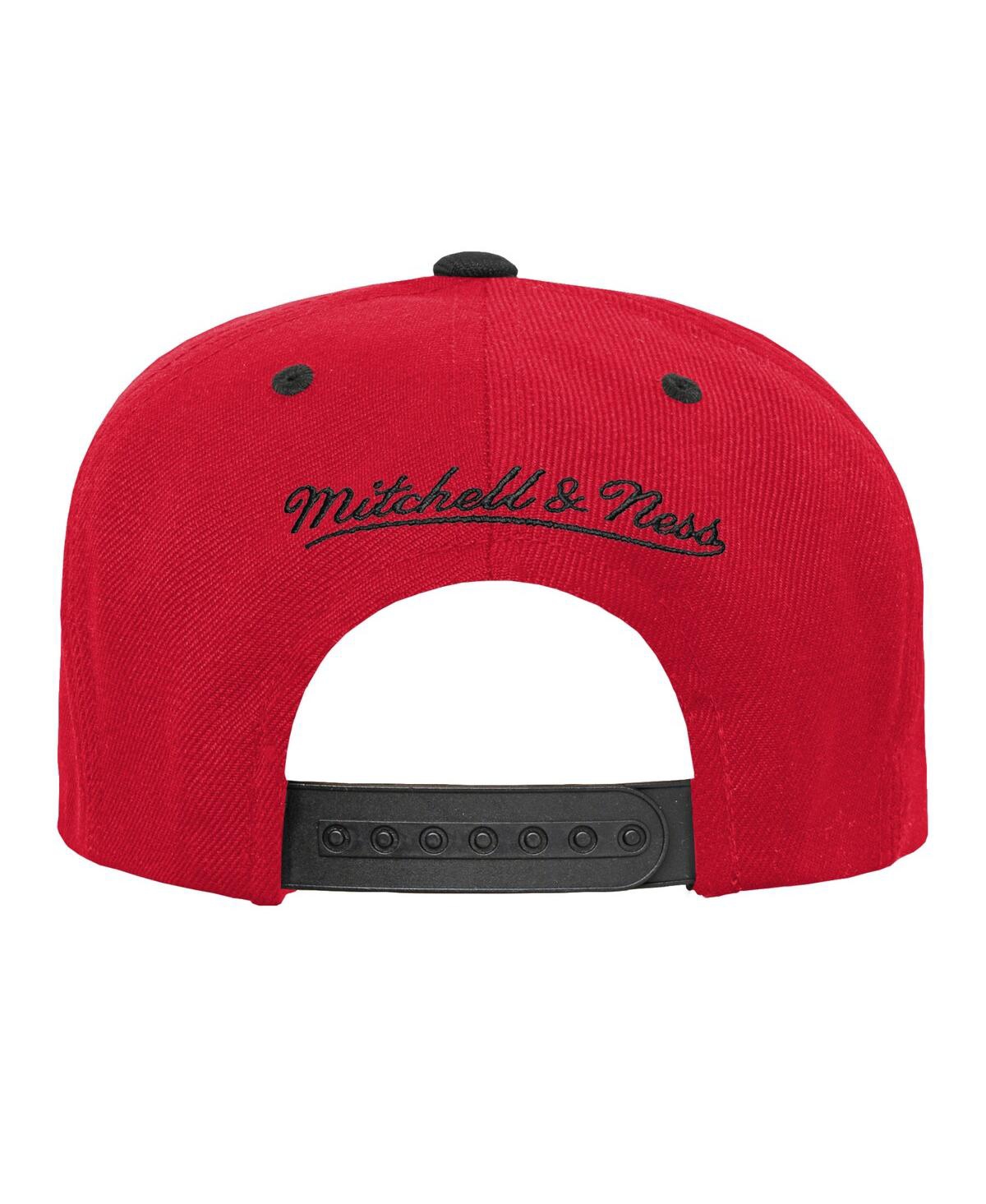 Mitchell & Ness Big Boys  Scarlet And Black Unlv Rebels Varsity Letter Snapback Hat In Scarlet,black