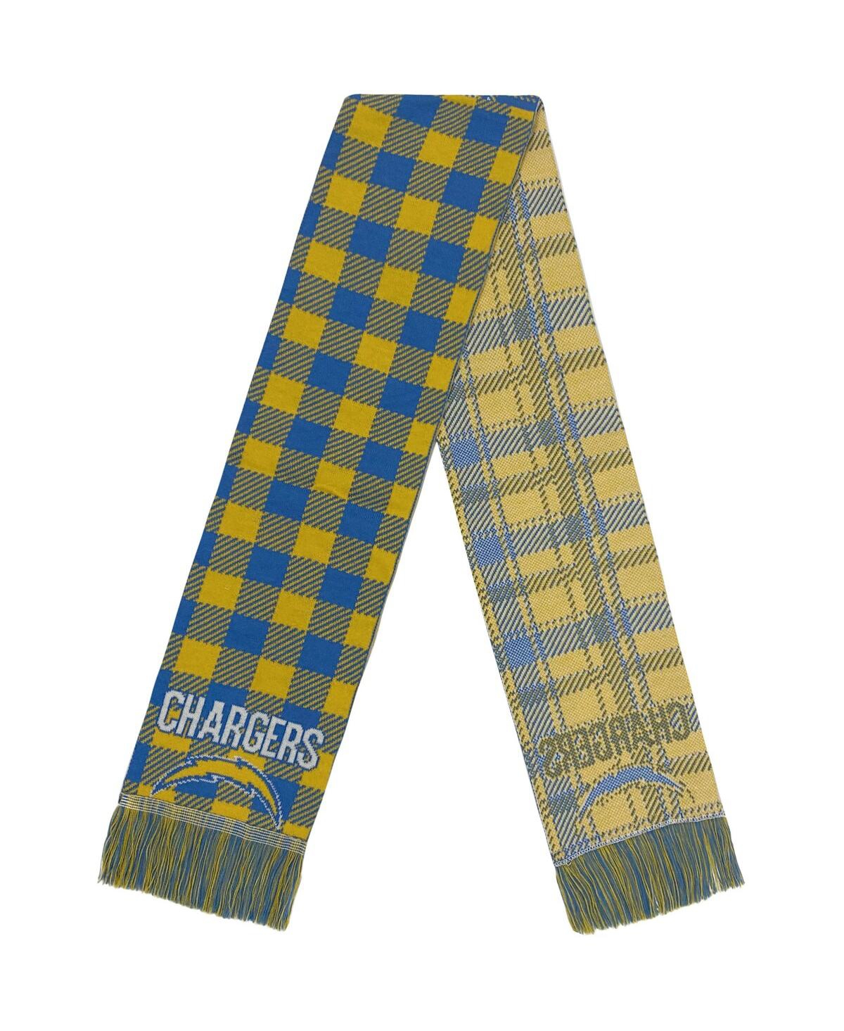 Shop Foco Women's  Los Angeles Chargers Plaid Color Block Scarf In Navy