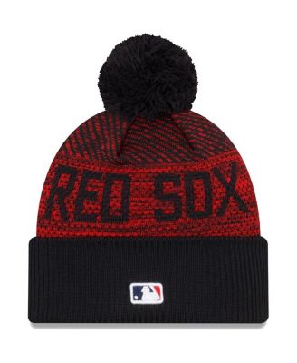 Men's Navy Boston Red Sox Authentic Collection Sport Cuffed Knit Hat with Pom