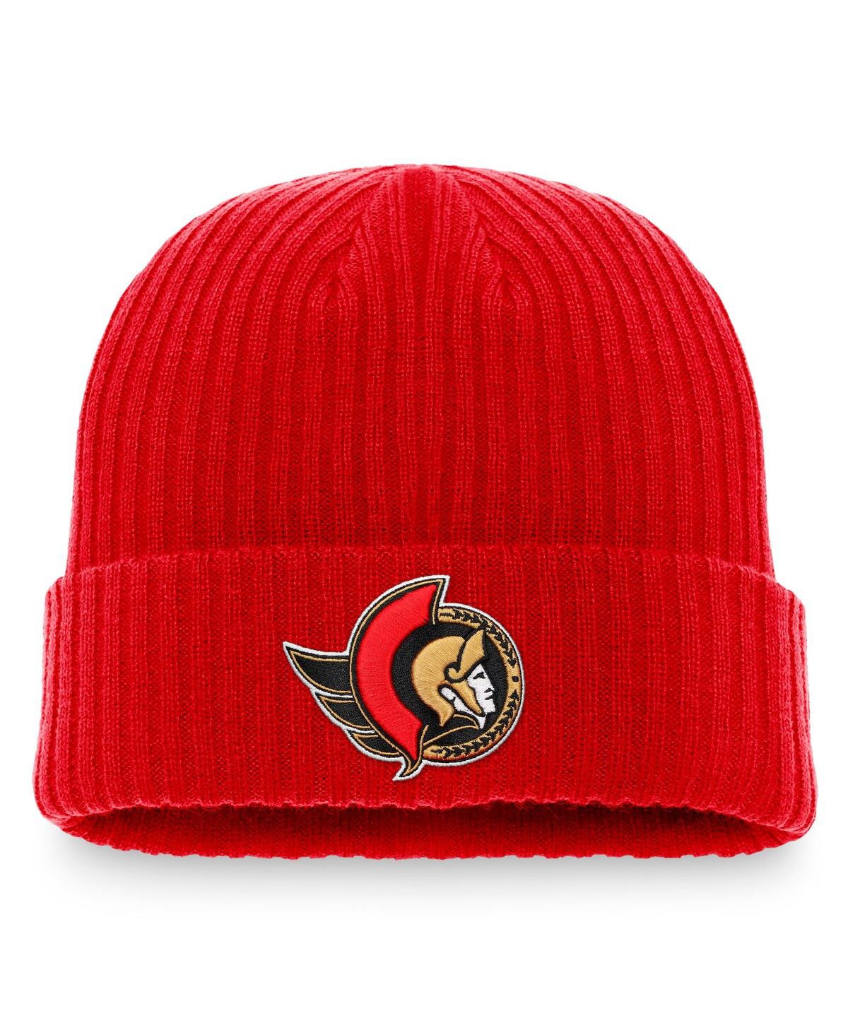 Fanatics Men's  Red Ottawa Senators Core Primary Logo Cuffed Knit Hat