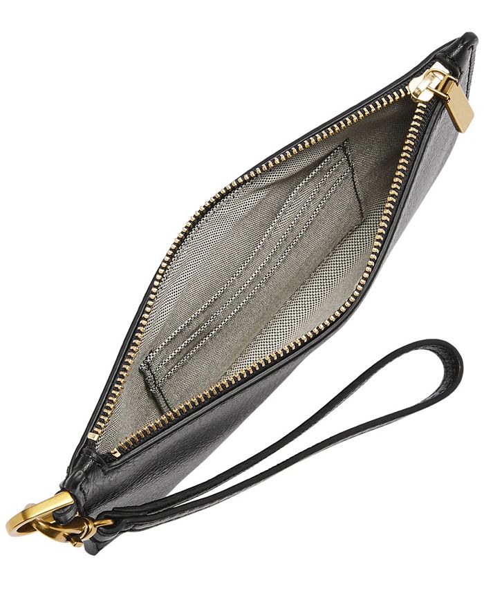 FOSSIL Medium Wristlet Fig Handgelenktasche - Rindsleder Rot 22x14,5 Cm