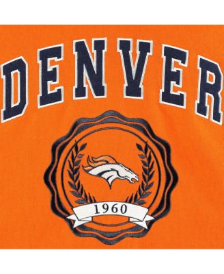 Women's Orange Denver Broncos Becca Drop Shoulder Pullover Hoodie