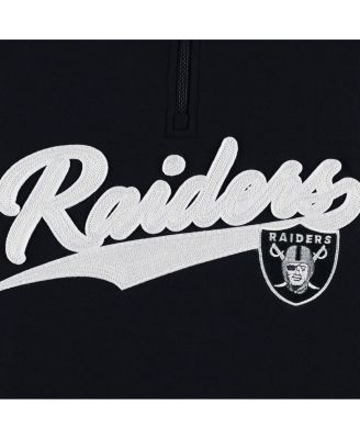 Men's Black, Silver Las Vegas Raiders Aiden Quarter-Zip Top