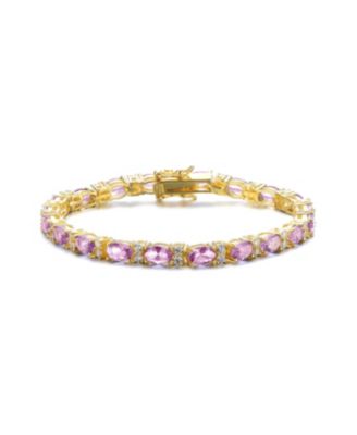 Classic Sterling Silver Vibrant Colored 4MM CZ Tennis Bracelet