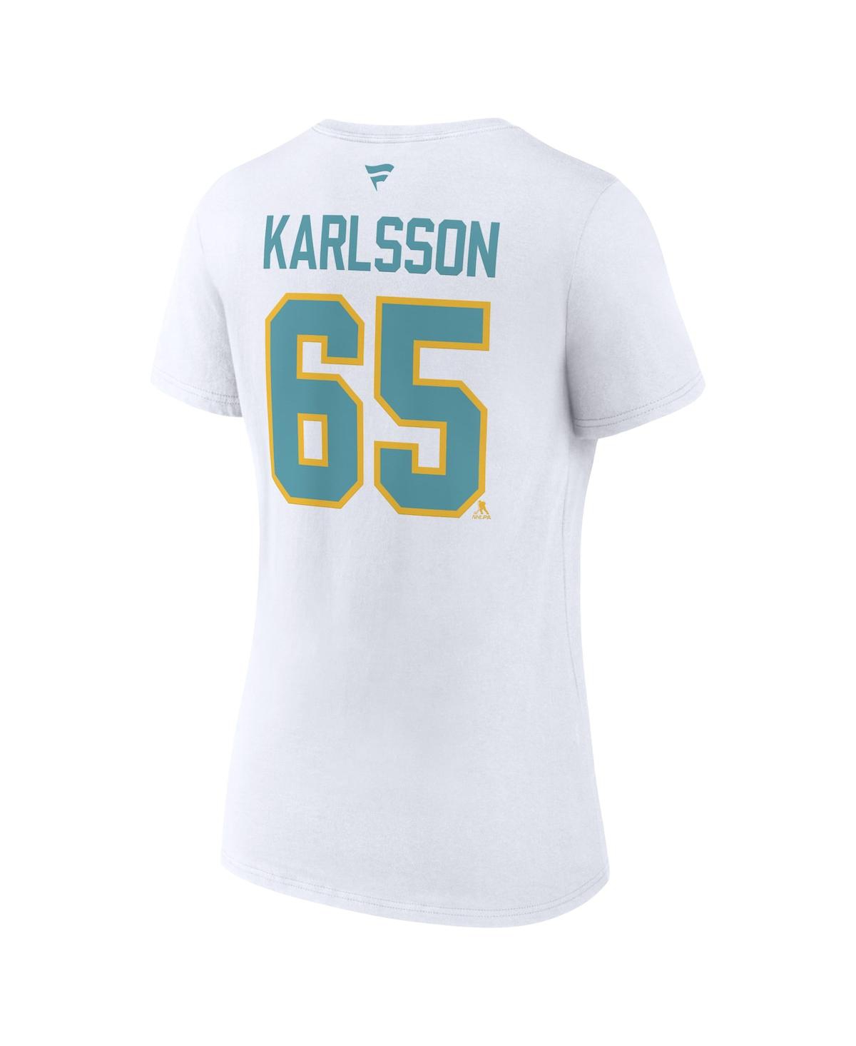 Women's Fanatics Erik KarlssonSan Jose Sharks Special Edition 2.0 Name and Number V-Neck T-shirt - White