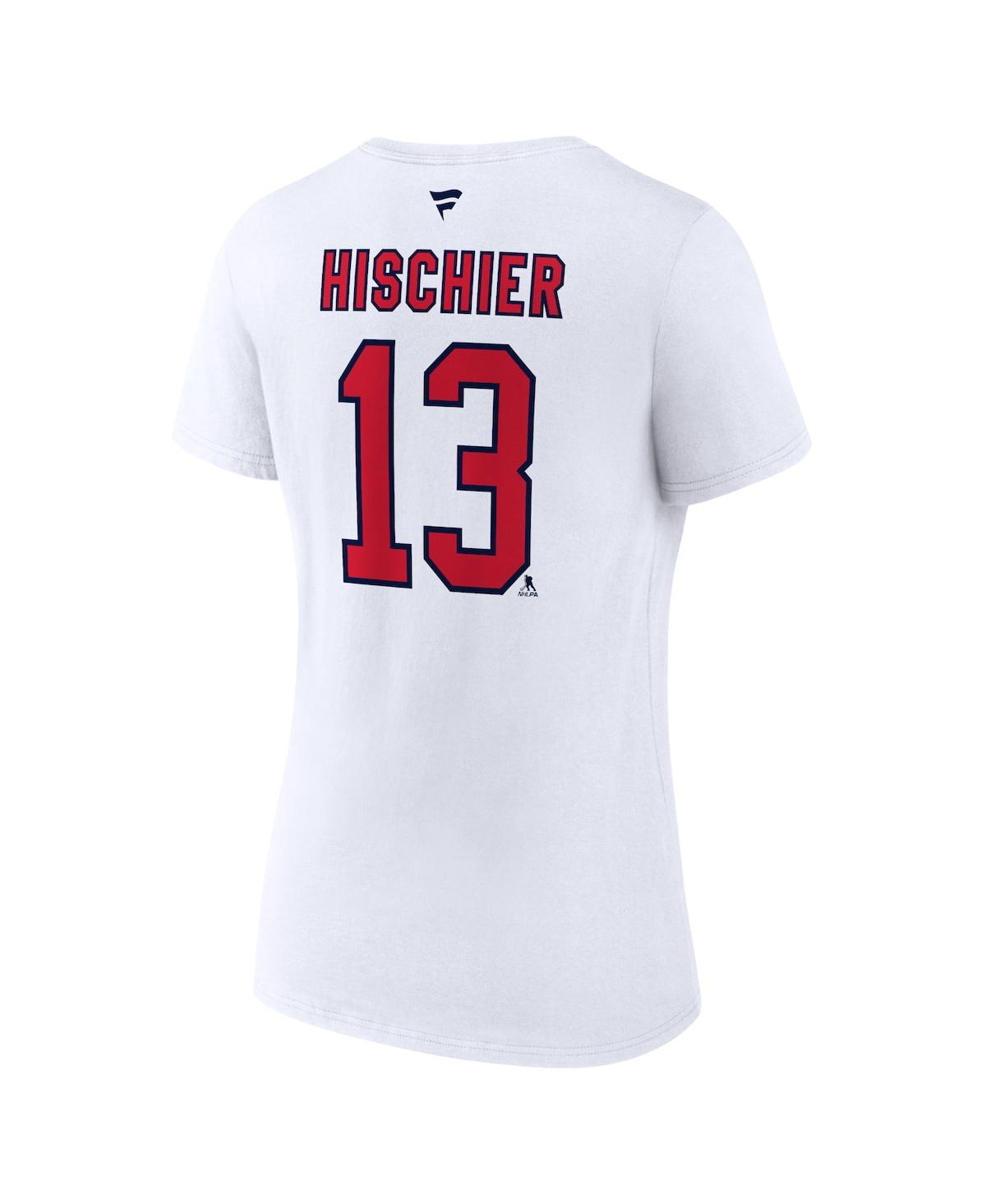 Fanatics Branded Nico Hischier White New Jersey Devils Special Edition 2.0 Name & Number V-neck T-sh In White