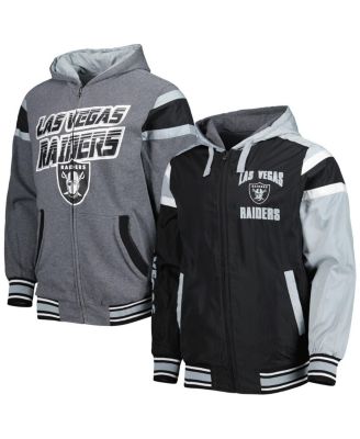 Men s G III Sports by Carl Banks Black Gray Las Vegas Raiders Extreme Full Back Reversible Hoodie Full Zip Jacket Macy s