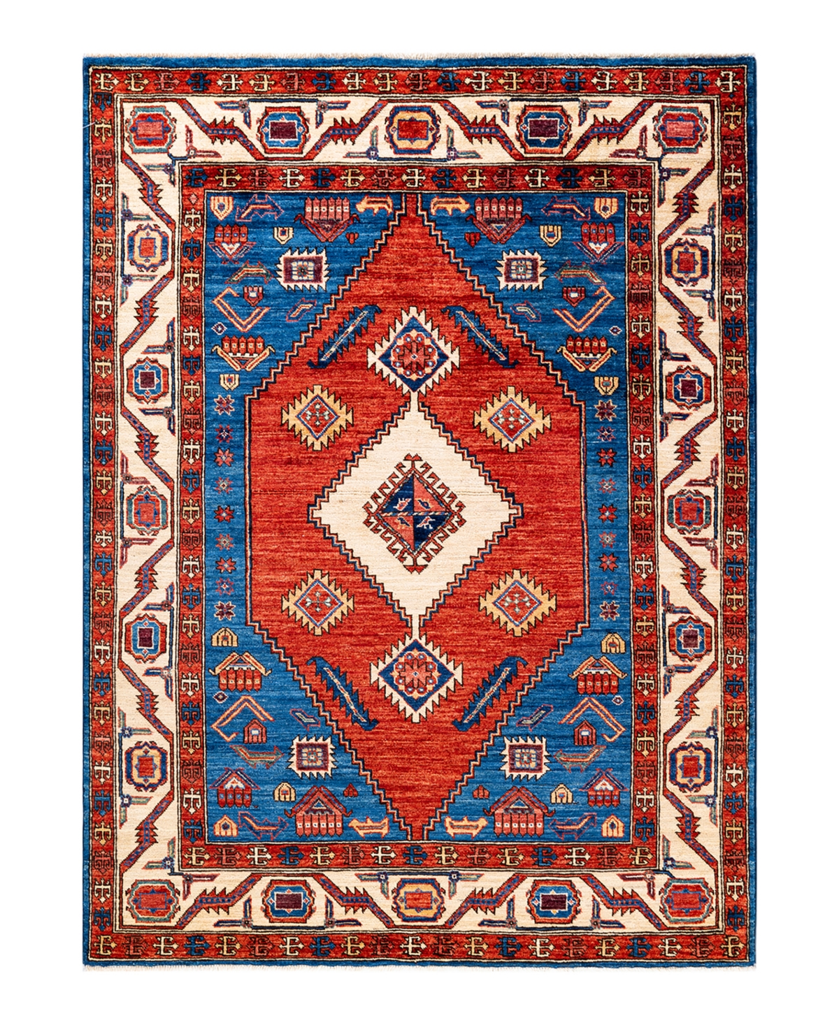 Adorn Hand Woven Rugs Serapi M1973 4'10in x 6'7in Area Rug - Blue