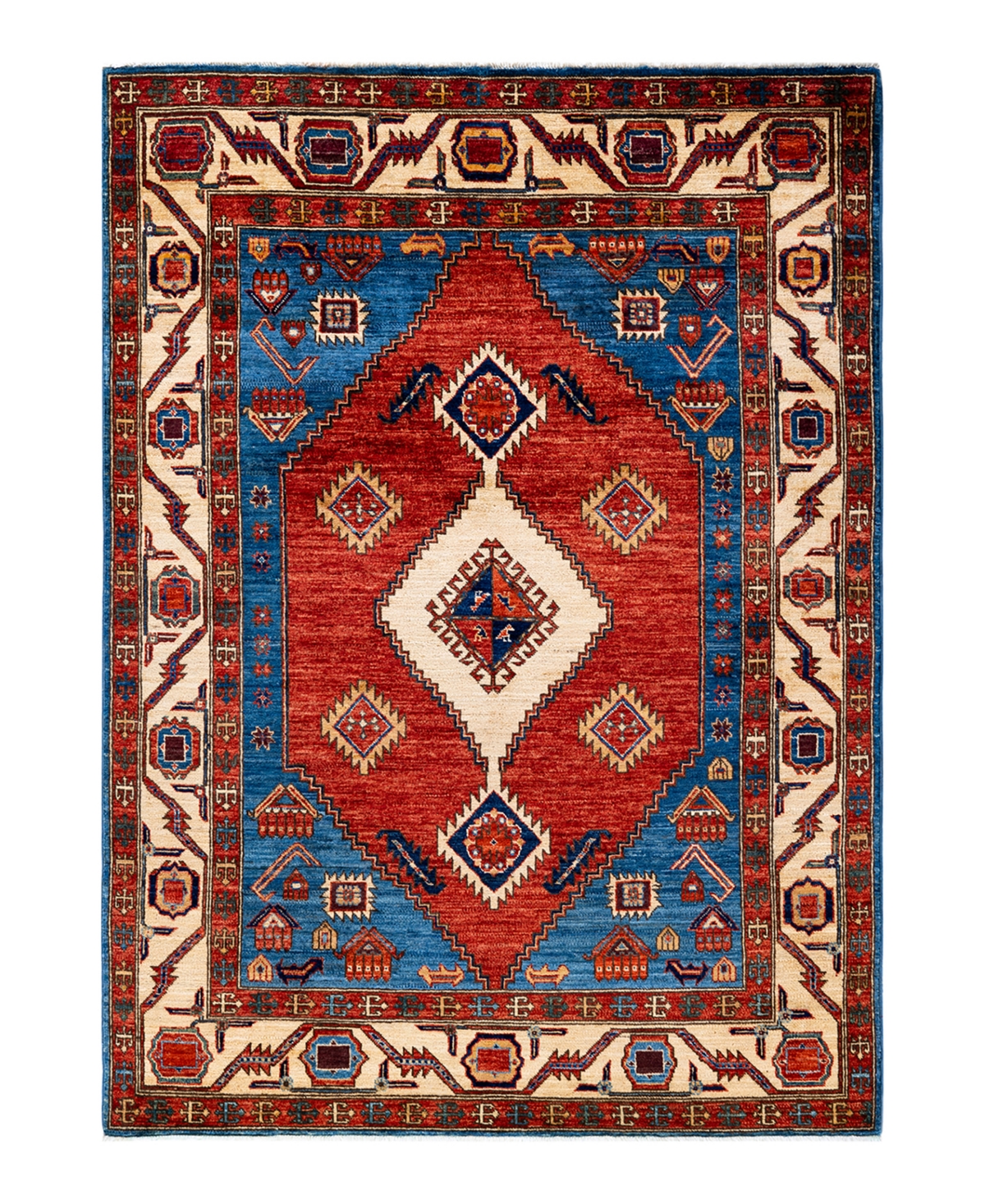 Adorn Hand Woven Rugs Serapi M1973 4'9" X 6'5" Area Rug In Mist