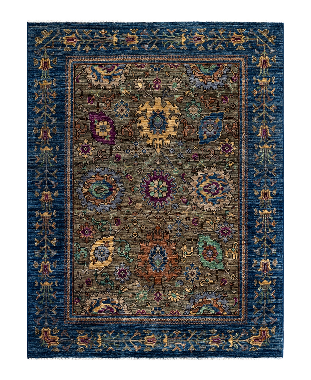 Adorn Hand Woven Rugs Serapi M1973 4'8" X 6'2" Area Rug In Green