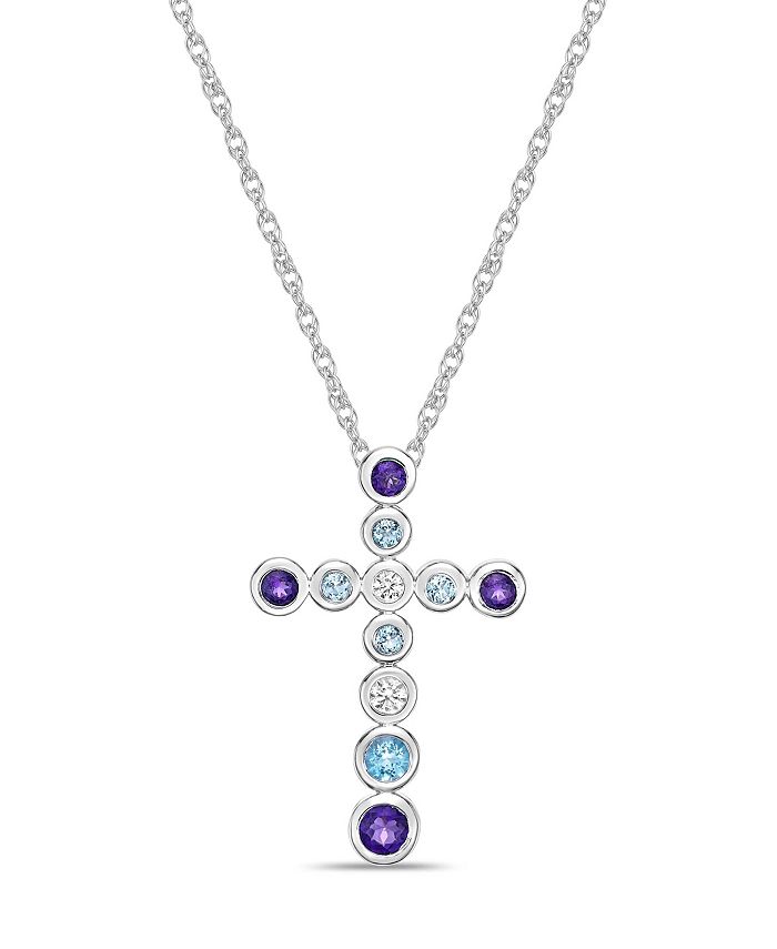 Macy's Sterling Silver modern 3/4 (ct. t. w.) MultiGemstone Bezel Set