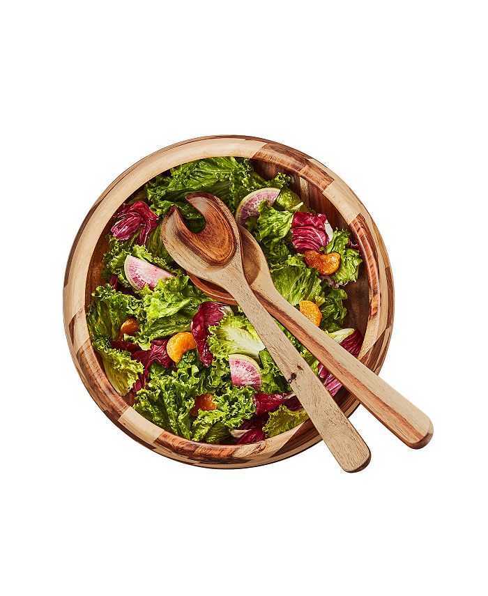 Oake Salad Bowl & Servers Macy's