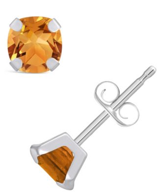 Gemstone Stud Earrings in 10k White Gold
