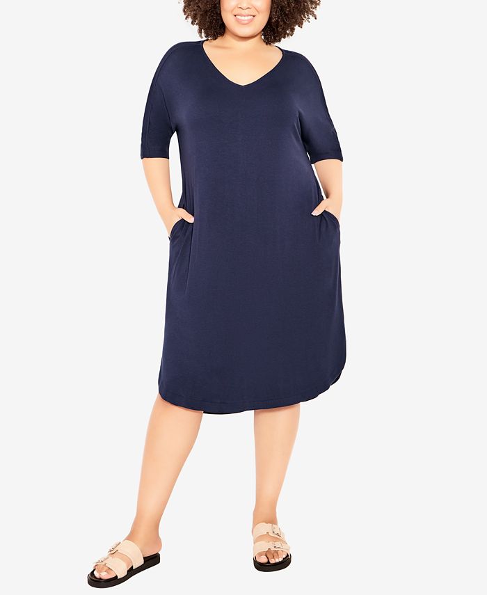 Plus size knit dresses sales with pockets