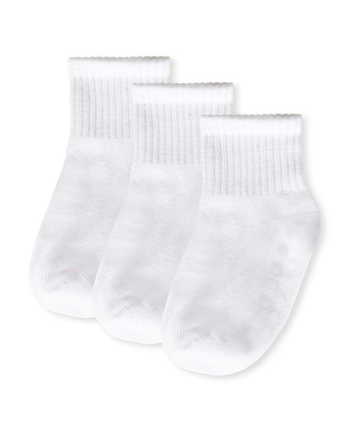 MeMoi 3 Pairs Kids Unisex Ribbed Non-Skid Ankle Socks - Macy's